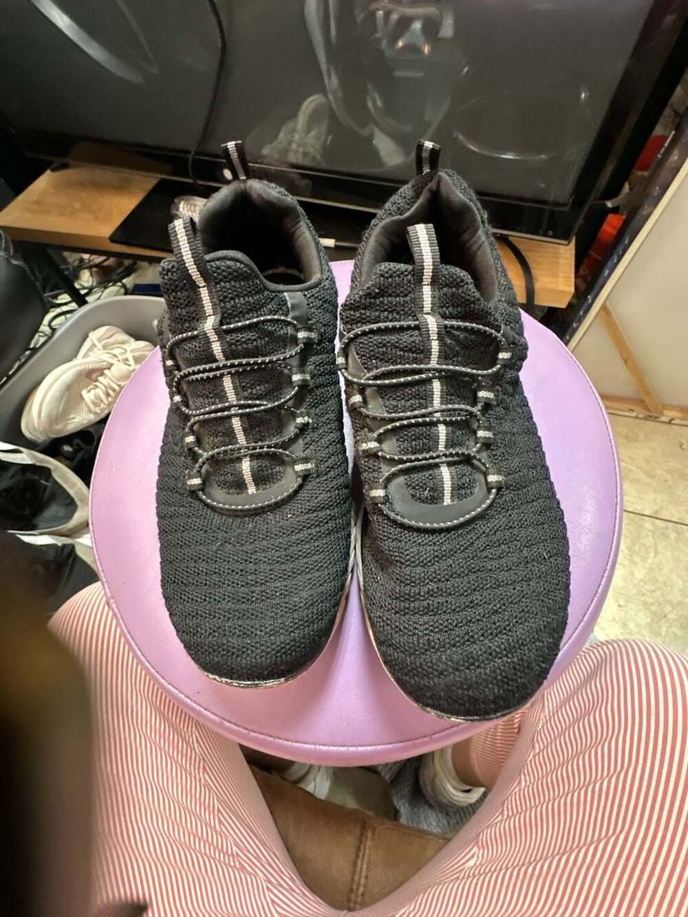 Athletic Works Bungee Slip-On Sneakers Size 7.5 Black